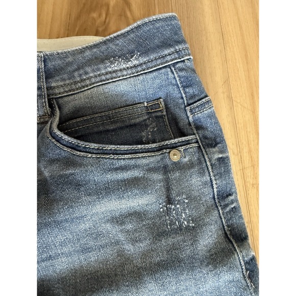 Democracy Jeans Womens 6 Blue Ab Technology Stretch Denim Straight Leg Raw Hem - Picture 7 of 9